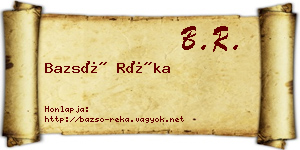 Bazsó Réka névjegykártya